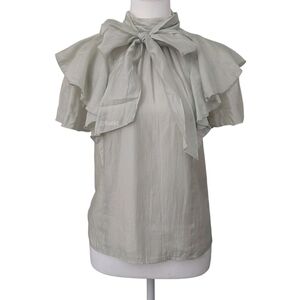 31 Sons de mode - Sheer Bowtie Ruffle Sleeve Blouse